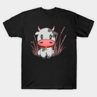 Cute Little Cow Chibi Cartoon Cow Lover Gift T-Shirt